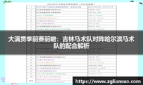 大满贯季前赛前瞻：吉林马术队对阵哈尔滨马术队的配合解析
